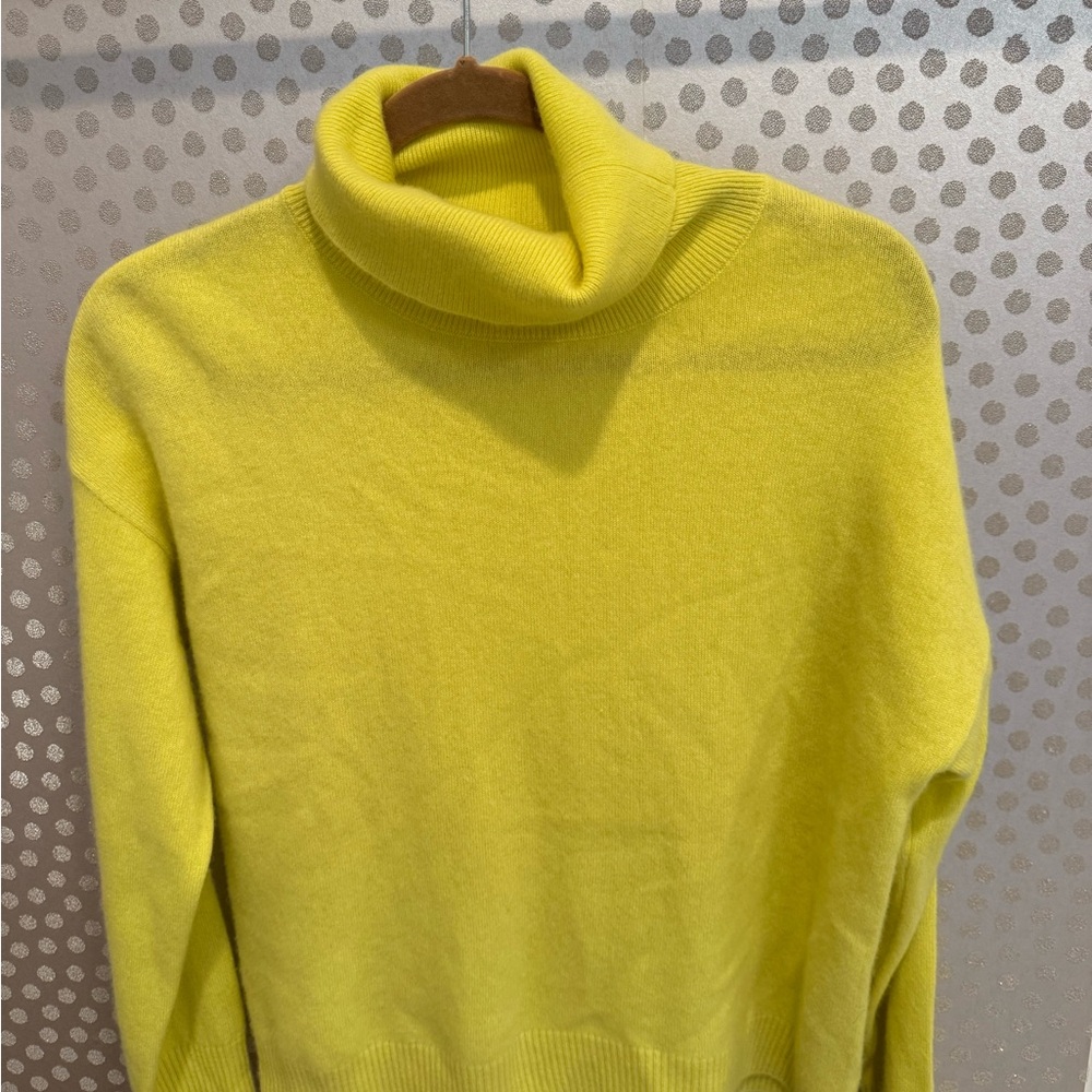 J. Society Cashmere Yellow Turtleneck Sweater - Picture 3 of 4